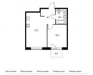 1-комнатная квартира площадью 40.8 кв.м, Боровское ш, 2Ак3 | цена 7 209 360 руб. | www.metrprice.ru