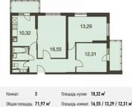 3-комнатная квартира площадью 72 кв.м, Родниковая ул. | цена 6 980 218 руб. | www.metrprice.ru