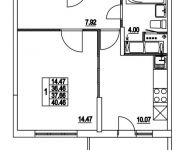 1-комнатная квартира площадью 37.66 кв.м, 2-я Муравская | цена 5 219 676 руб. | www.metrprice.ru