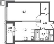 2-комнатная квартира площадью 53.8 кв.м,  | цена 6 725 000 руб. | www.metrprice.ru