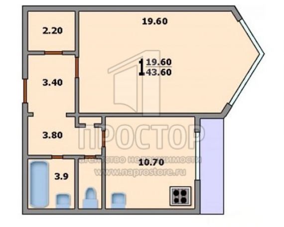 Продам однокомнатную (1-комн.) квартиру, коломенская наб, 12.