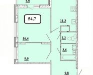 2-комнатная квартира площадью 54.7 кв.м, бульвар Космонавтов, 11 | цена 5 575 922 руб. | www.metrprice.ru