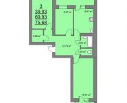 3-комнатная квартира площадью 75.78 кв.м, ул Колхозная, д. 7 | цена 5 981 119 руб. | www.metrprice.ru