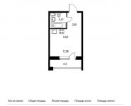 1-комнатная квартира площадью 23.25 кв.м,  | цена 2 122 725 руб. | www.metrprice.ru