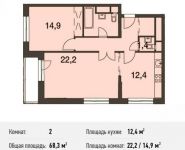 2-комнатная квартира площадью 68.3 кв.м, Волоколамское ш., 67 | цена 11 566 093 руб. | www.metrprice.ru