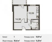 1-комнатная квартира площадью 38.6 кв.м, Родниковая ул. | цена 4 066 649 руб. | www.metrprice.ru