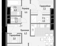 3-комнатная квартира площадью 100.61 кв.м, 1-я Ямская, 8 | цена 25 480 000 руб. | www.metrprice.ru