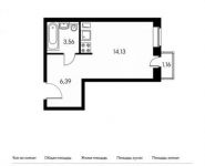 1-комнатная квартира площадью 23.3 кв.м, Цимлянская ул., 3 | цена 4 397 705 руб. | www.metrprice.ru