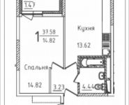 1-комнатная квартира площадью 37.58 кв.м, Михайлова, 31, корп.31 | цена 5 737 414 руб. | www.metrprice.ru