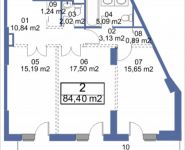 2-комнатная квартира площадью 84.4 кв.м, Кудрявцева, IV | цена 9 555 451 руб. | www.metrprice.ru