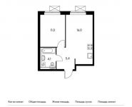1-комнатная квартира площадью 36.5 кв.м,  | цена 4 051 500 руб. | www.metrprice.ru