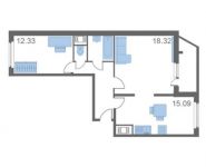 2-комнатная квартира площадью 60.9 кв.м, Шестая улица, 15 | цена 4 036 168 руб. | www.metrprice.ru