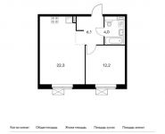 1-комнатная квартира площадью 44.6 кв.м,  | цена 4 455 540 руб. | www.metrprice.ru