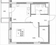 1-комнатная квартира площадью 43.3 кв.м, Лазоревый пр., 3 | цена 9 246 931 руб. | www.metrprice.ru