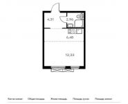 1-комнатная квартира площадью 26.08 кв.м, Складочная ул, 6к3 | цена 7 594 496 руб. | www.metrprice.ru