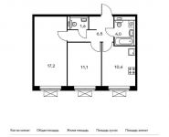 2-комнатная квартира площадью 50.8 кв.м, жилой комплекс Мякинино Парк, | цена 7 467 600 руб. | www.metrprice.ru