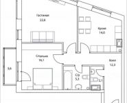2-комнатная квартира площадью 74 кв.м, Шелепихинская набережная, влд 34, корп.2 | цена 21 221 200 руб. | www.metrprice.ru