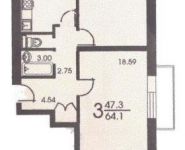 3-комнатная квартира площадью 64 кв.м, Грайвороново 90а кв-л, 6 | цена 9 250 000 руб. | www.metrprice.ru
