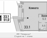 1-комнатная квартира площадью 51 кв.м, Саморы Машела, 5 | цена 7 586 250 руб. | www.metrprice.ru