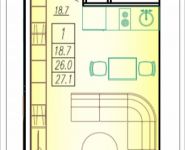 1-комнатная квартира площадью 27.1 кв.м, Ак. Каргина, 23, корп.2 | цена 2 411 900 руб. | www.metrprice.ru
