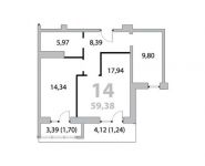 2-комнатная квартира площадью 62.22 кв.м,  | цена 6 980 605 руб. | www.metrprice.ru
