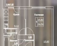 1-комнатная квартира площадью 35 кв.м, Муравская улица, 38к1 | цена 5 100 000 руб. | www.metrprice.ru