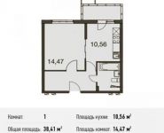 1-комнатная квартира площадью 38.4 кв.м, Родниковая ул. | цена 4 042 443 руб. | www.metrprice.ru