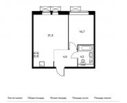 1-комнатная квартира площадью 41.4 кв.м, деревня Саларьево, вл6 | цена 5 042 520 руб. | www.metrprice.ru