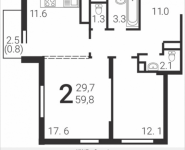 2-комнатная квартира площадью 59.8 кв.м, Бибиревская, корп.4.2 | цена 6 862 917 руб. | www.metrprice.ru