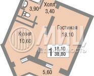 1-комнатная квартира площадью 38.8 кв.м,  | цена 3 000 000 руб. | www.metrprice.ru