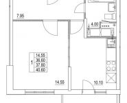 1-комнатная квартира площадью 37.8 кв.м, 2-я Муравская | цена 5 227 649 руб. | www.metrprice.ru