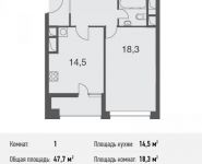 1-комнатная квартира площадью 47 кв.м, Маломосковская ул., 14С1 | цена 10 589 400 руб. | www.metrprice.ru