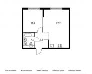 1-комнатная квартира площадью 42.8 кв.м,  | цена 4 438 360 руб. | www.metrprice.ru