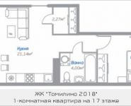 1-комнатная квартира площадью 45.77 кв.м, Новорязанское шоссе, 11, корп.11 | цена 3 780 693 руб. | www.metrprice.ru