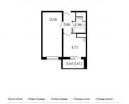 1-комнатная квартира площадью 33.3 кв.м,  | цена 3 463 200 руб. | www.metrprice.ru