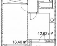 1-комнатная квартира площадью 41.64 кв.м, Лазоревый пр., 3 | цена 9 740 303 руб. | www.metrprice.ru