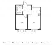 1-комнатная квартира площадью 40.3 кв.м, Поляны ул, 5Ак2 | цена 7 963 280 руб. | www.metrprice.ru