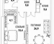 1-комнатная квартира площадью 93 кв.м, Смоленская пл. | цена 55 627 830 руб. | www.metrprice.ru