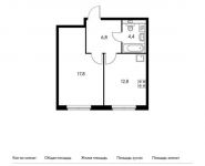 1-комнатная квартира площадью 41.8 кв.м, Академика Павлова ул, 30 | цена 10 989 220 руб. | www.metrprice.ru