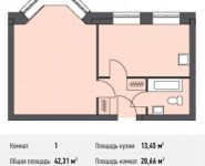 1-комнатная квартира площадью 42.3 кв.м, Донецкая ул., 30С1 | цена 5 660 051 руб. | www.metrprice.ru
