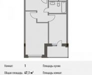 1-комнатная квартира площадью 47.1 кв.м, Береговой пр., ВЛ5 | цена 9 796 800 руб. | www.metrprice.ru