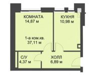 1-комнатная квартира площадью 36.3 кв.м, Голландский квартал микрорайон, д.23 | цена 2 904 000 руб. | www.metrprice.ru