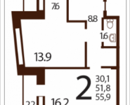 2-комнатная квартира площадью 55.9 кв.м, Саморы Машела, 5 | цена 7 697 430 руб. | www.metrprice.ru