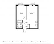 1-комнатная квартира площадью 41.2 кв.м,  | цена 6 151 160 руб. | www.metrprice.ru