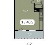 1-комнатная квартира площадью 40.5 кв.м, Высоковольтная ул. | цена 2 800 000 руб. | www.metrprice.ru