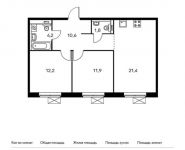2-комнатная квартира площадью 62.1 кв.м, Ясеневая ул, 12к3 | цена 11 246 310 руб. | www.metrprice.ru