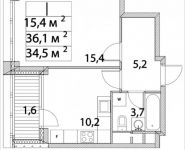 1-комнатная квартира площадью 36.1 кв.м в ЖК "Зиларт", Автозаводская, 23, корп.6 | цена 10 622 425 руб. | www.metrprice.ru