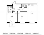 2-комнатная квартира площадью 62.6 кв.м, Боровское ш, 2к3 | цена 12 257 080 руб. | www.metrprice.ru