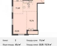 2-комнатная квартира площадью 65.6 кв.м, Белорусская ул., 10 | цена 5 310 976 руб. | www.metrprice.ru