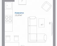 1-комнатная квартира площадью 24.2 кв.м, Новорязанское шоссе, 13, корп.13 | цена 1 891 012 руб. | www.metrprice.ru